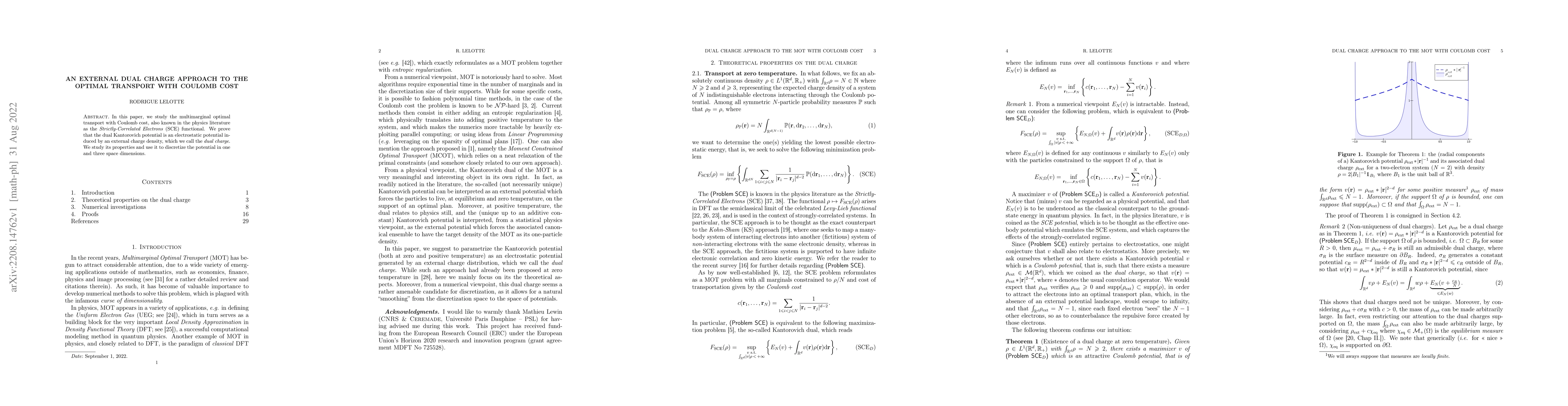 Thumbnail for An external dual charge approach to the optimal transport with Coulomb
  cost