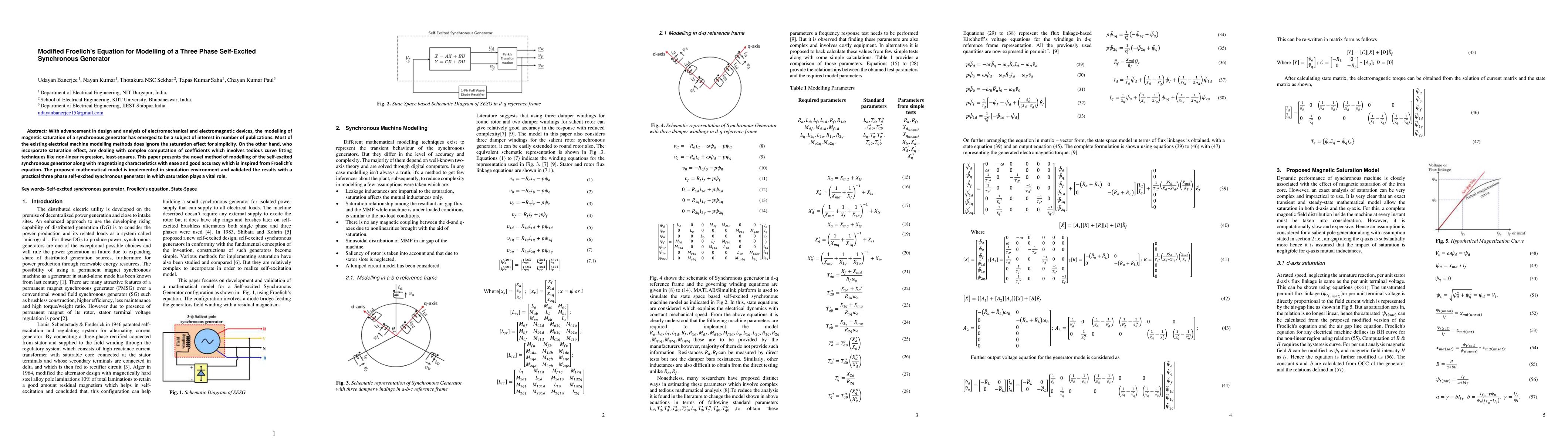 Thumbnail for Modified Froelich's Equation for Modelling of a Three Phase Self-Excited
  Synchronous Generator