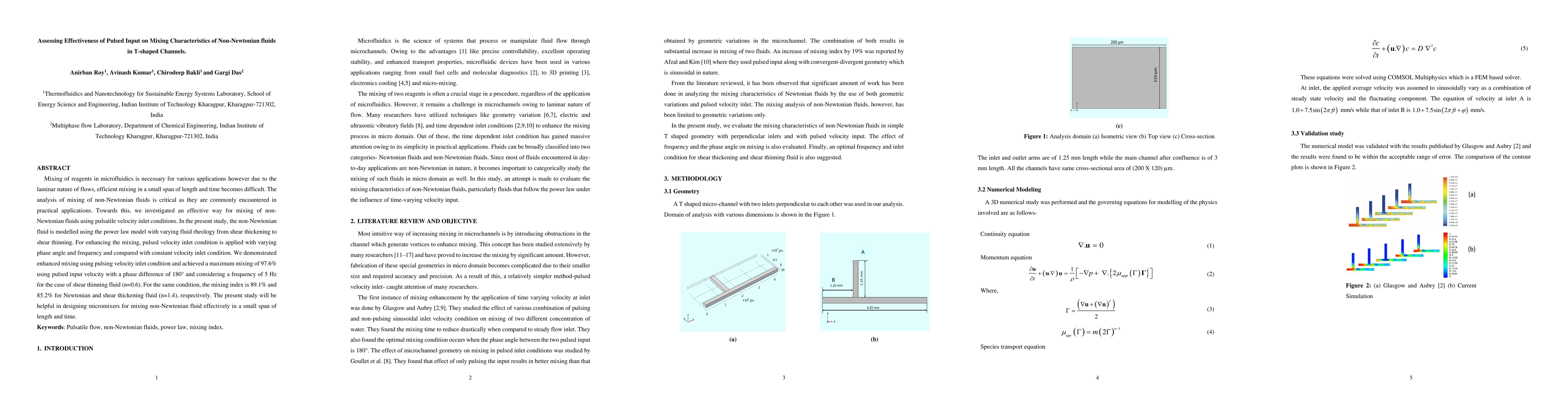 Thumbnail for Assessing Effectiveness of Pulsed Input on Mixing Characteristics of
  Non-Newtonian fluids in T-shaped Channels