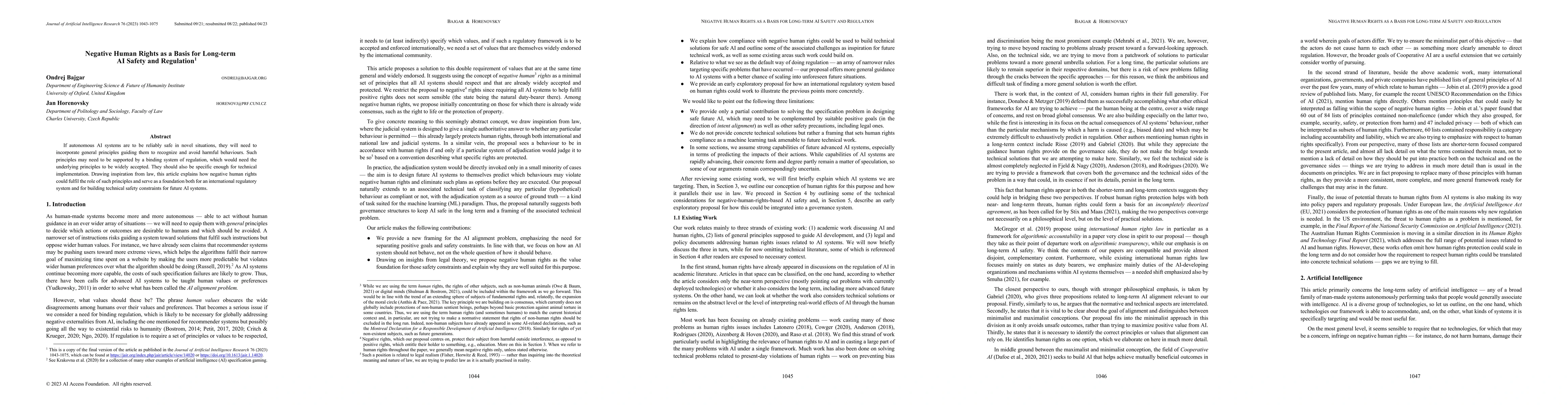 Thumbnail for Negative Human Rights as a Basis for Long-term AI Safety and Regulation