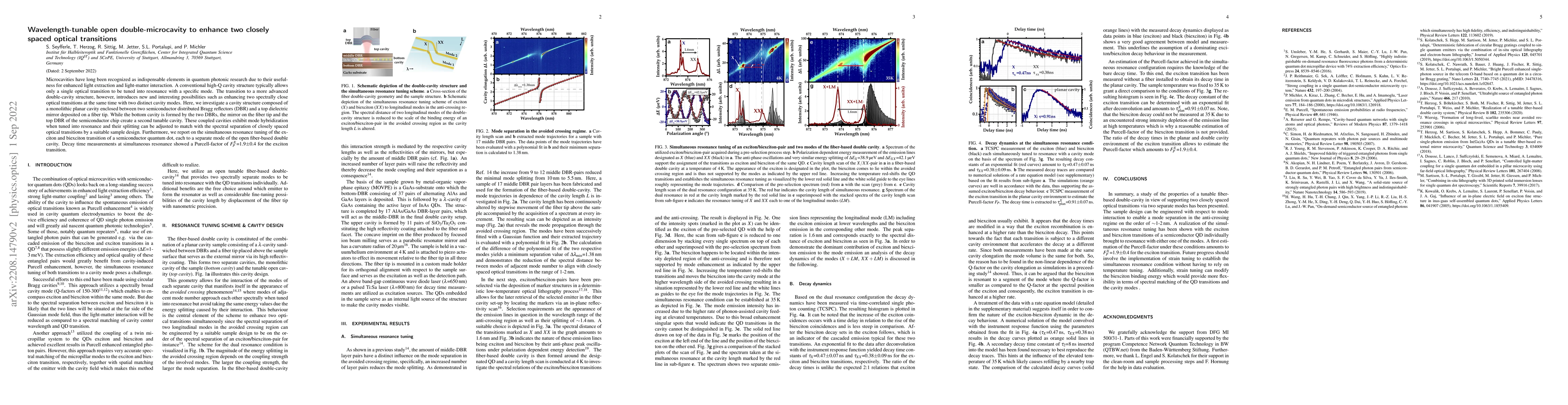 Thumbnail for Wavelength-tunable open double-microcavity to enhance two closely spaced
  optical transitions