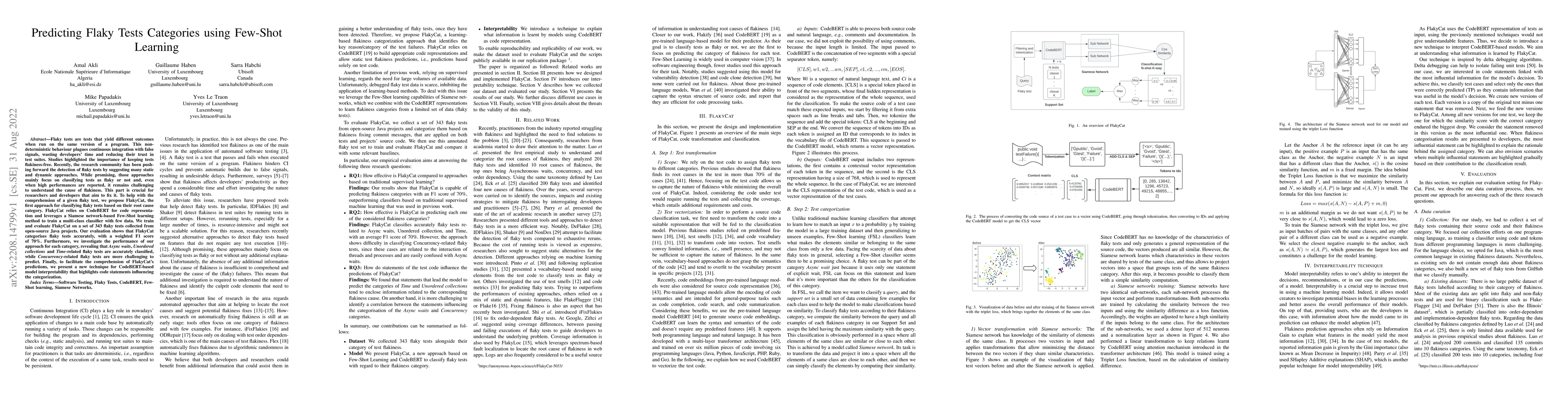 Thumbnail for Predicting Flaky Tests Categories using Few-Shot Learning