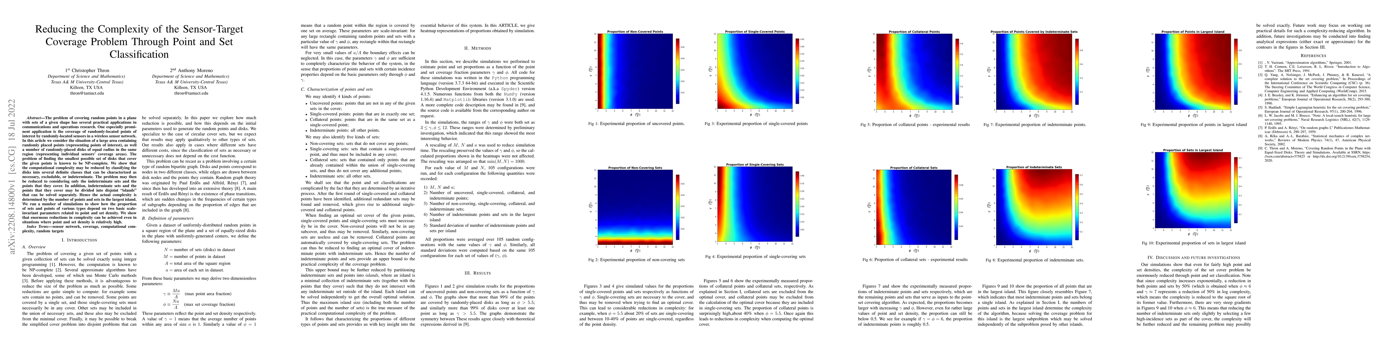 Thumbnail for Reducing the Complexity of the Sensor-Target Coverage Problem Through
  Point and Set Classification