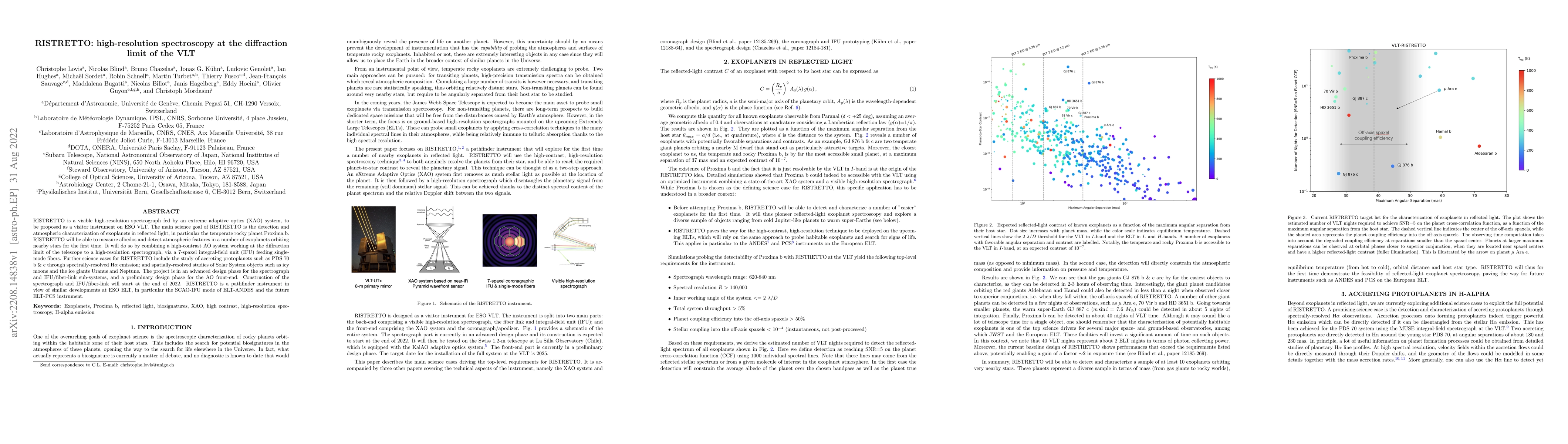 Thumbnail for RISTRETTO: high-resolution spectroscopy at the diffraction limit of the
  VLT