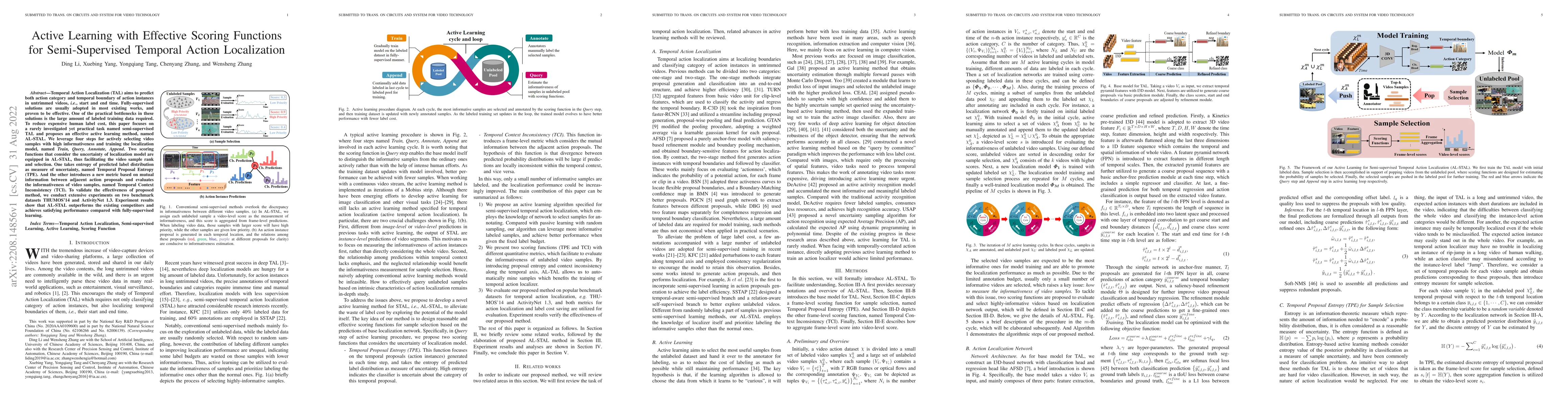Thumbnail for Active Learning with Effective Scoring Functions for Semi-Supervised
  Temporal Action Localization