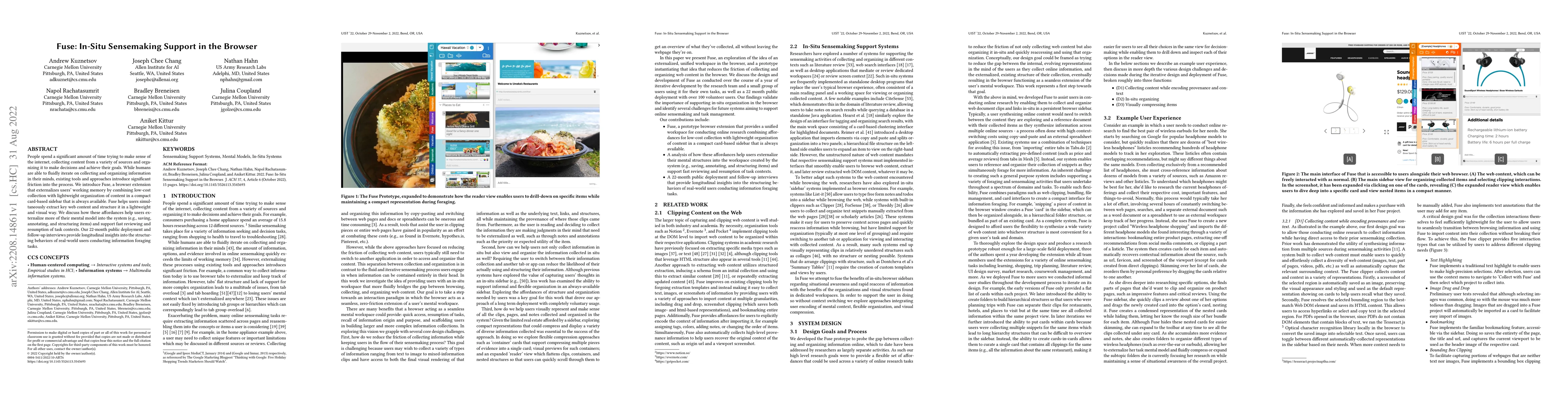 Thumbnail for Fuse: In-Situ Sensemaking Support in the Browser