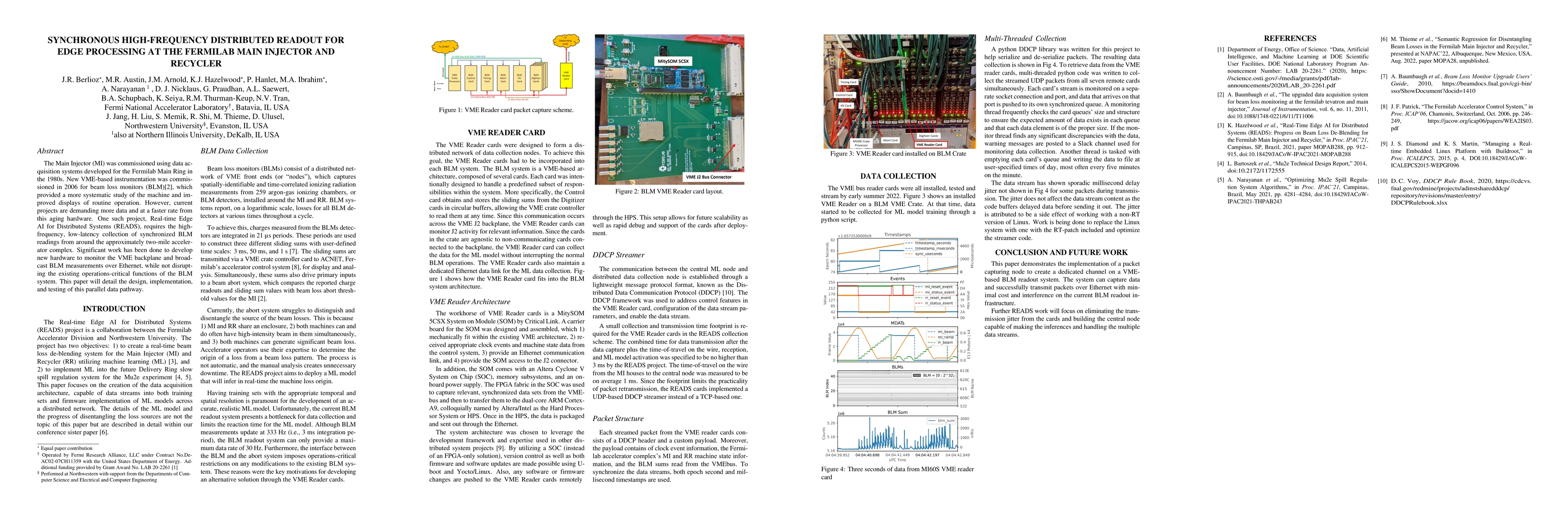 Thumbnail for Synchronous High-frequency Distributed Readout For Edge Processing At
  The Fermilab Main Injector And Recycler