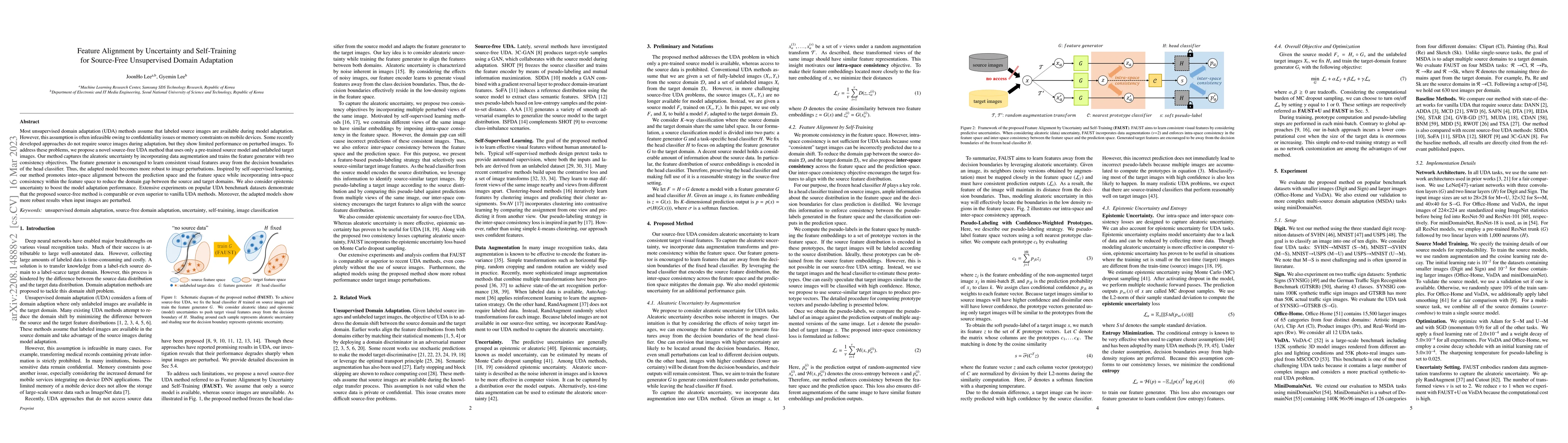 Thumbnail for Feature Alignment by Uncertainty and Self-Training for Source-Free
  Unsupervised Domain Adaptation