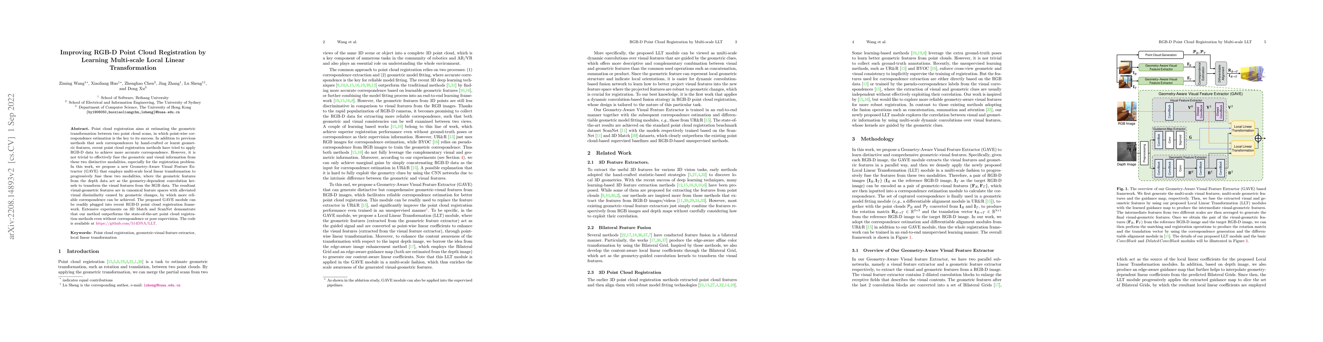 Thumbnail for Improving RGB-D Point Cloud Registration by Learning Multi-scale Local
  Linear Transformation