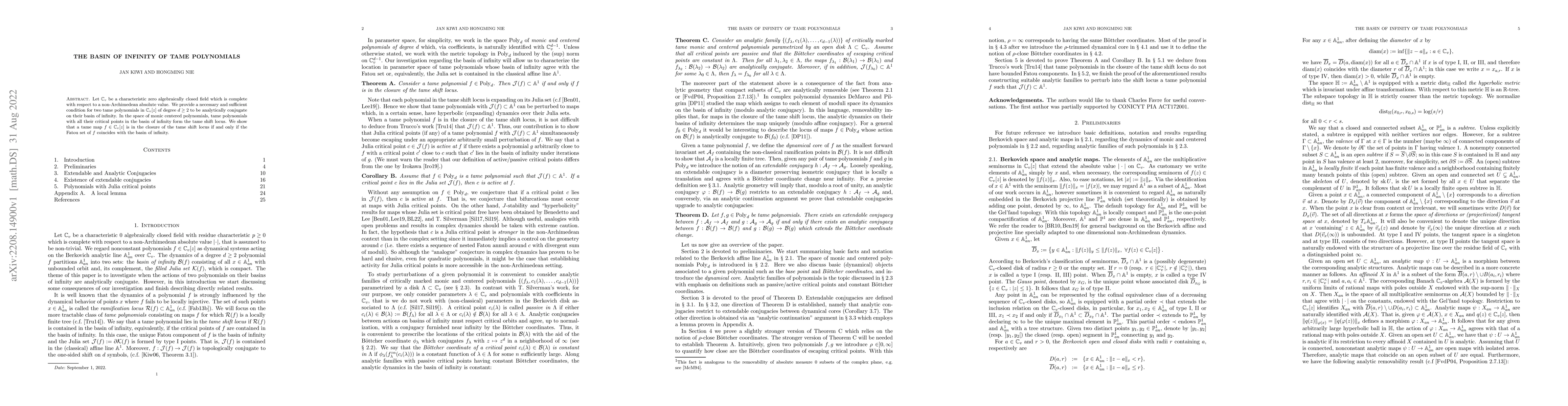 Thumbnail for The basin of infinity of tame polynomials