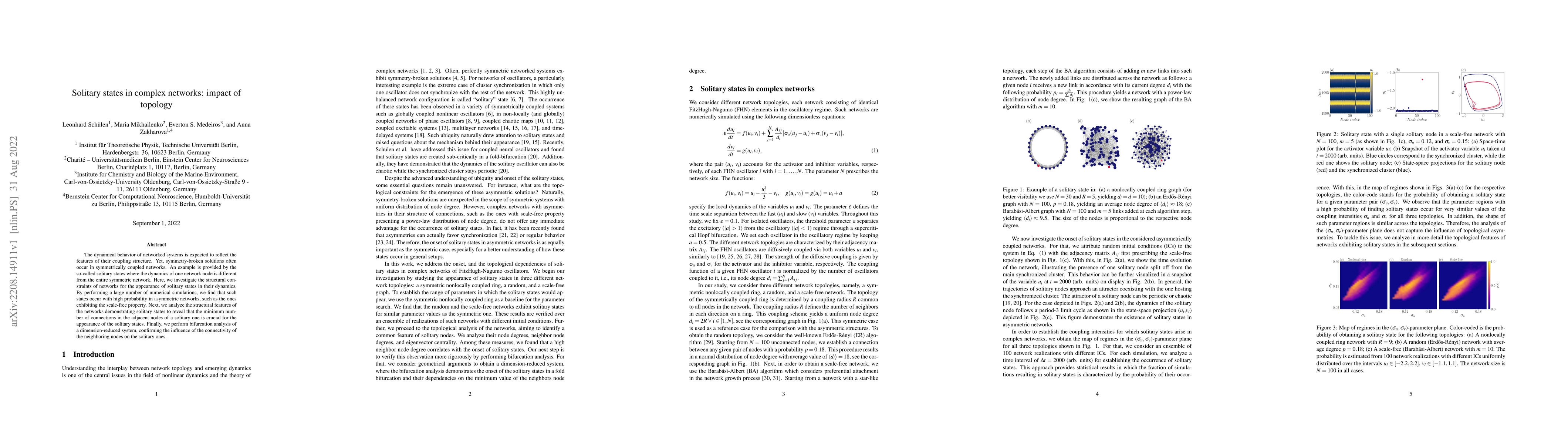 Thumbnail for Solitary states in complex networks: impact of topology