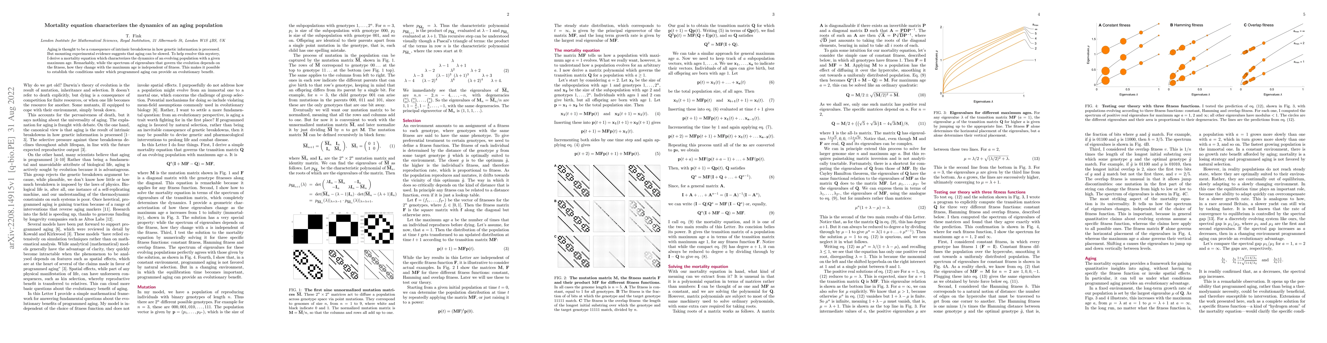 Thumbnail for Mortality equation characterizes the dynamics of an aging population