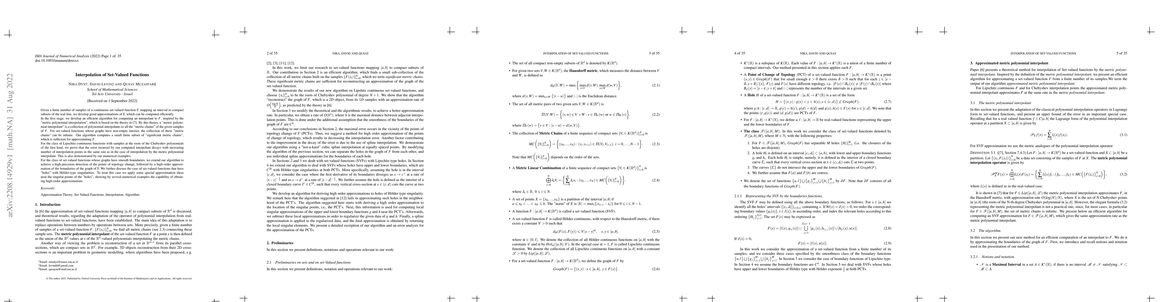 Thumbnail for Interpolation of Set-Valued Functions