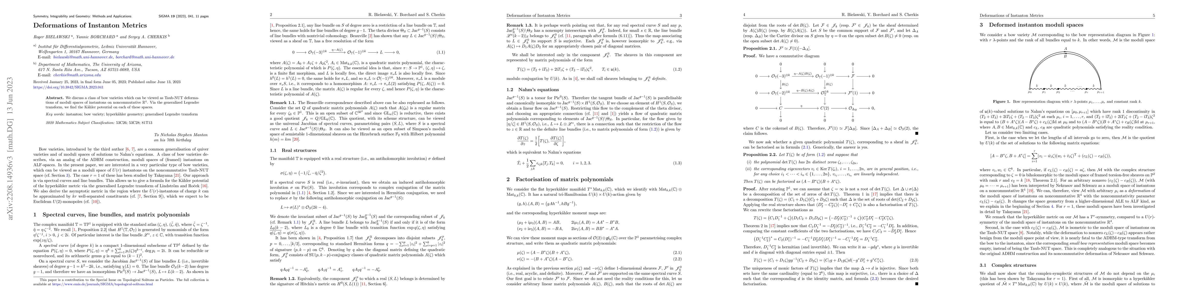 Thumbnail for Deformations of Instanton Metrics