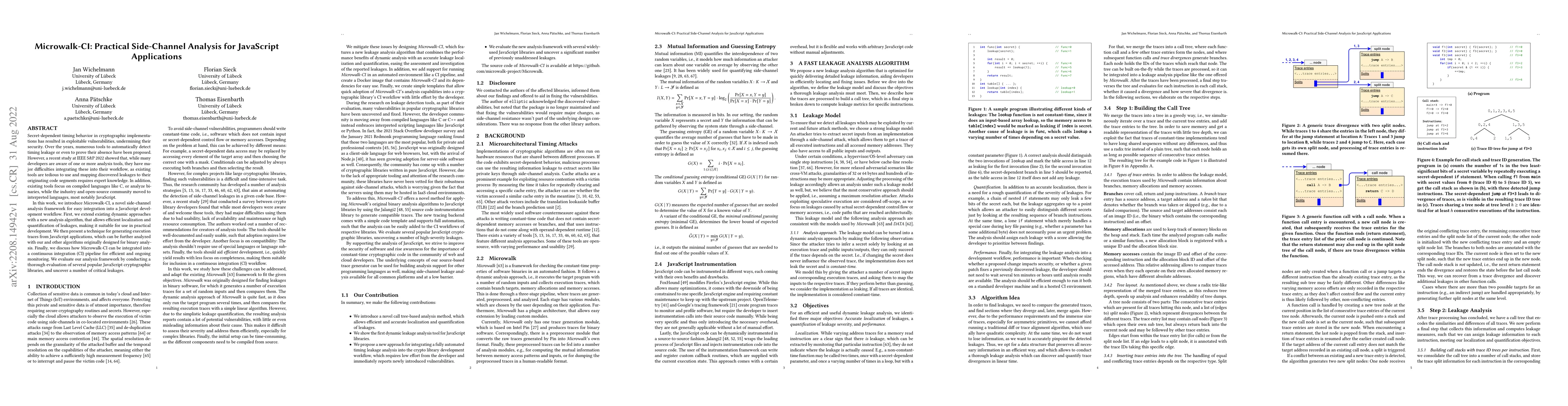 Thumbnail for Microwalk-CI: Practical Side-Channel Analysis for JavaScript
  Applications