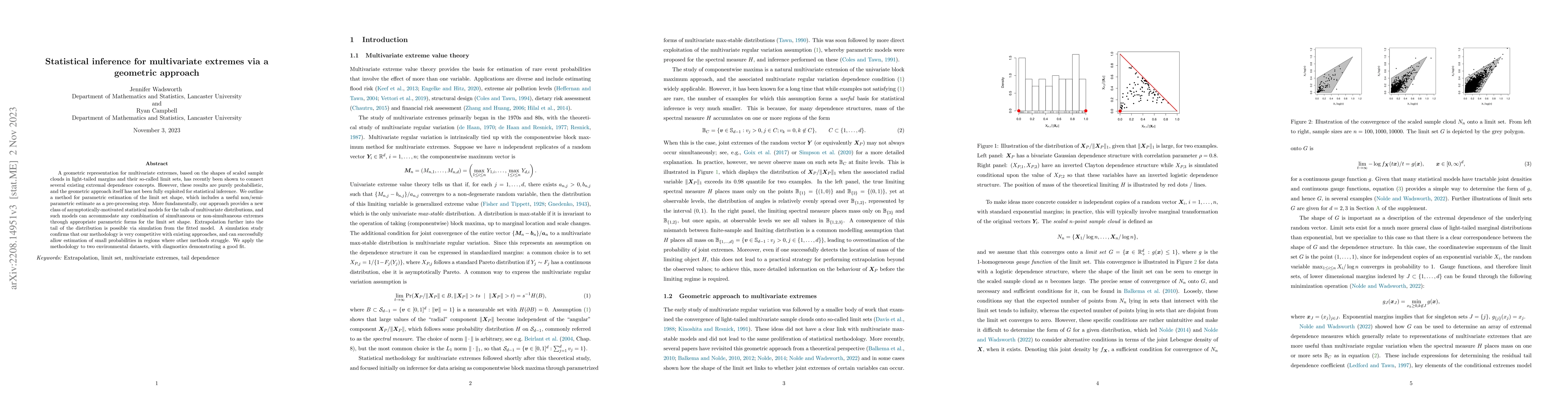 Thumbnail for Statistical inference for multivariate extremes via a geometric approach
