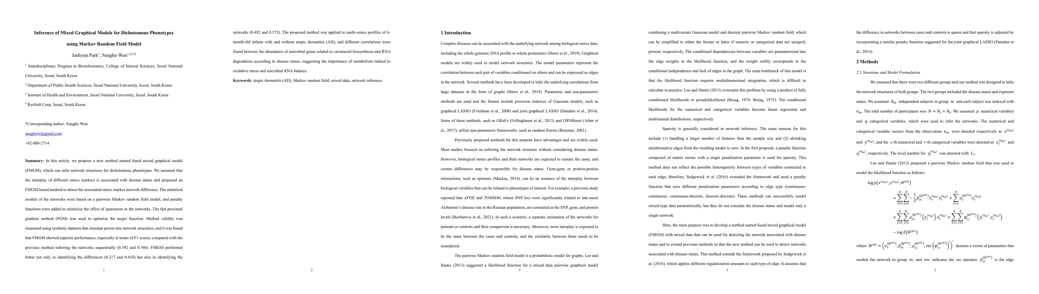 Thumbnail for Inference of Mixed Graphical Models for Dichotomous Phenotypes using
  Markov Random Field Model