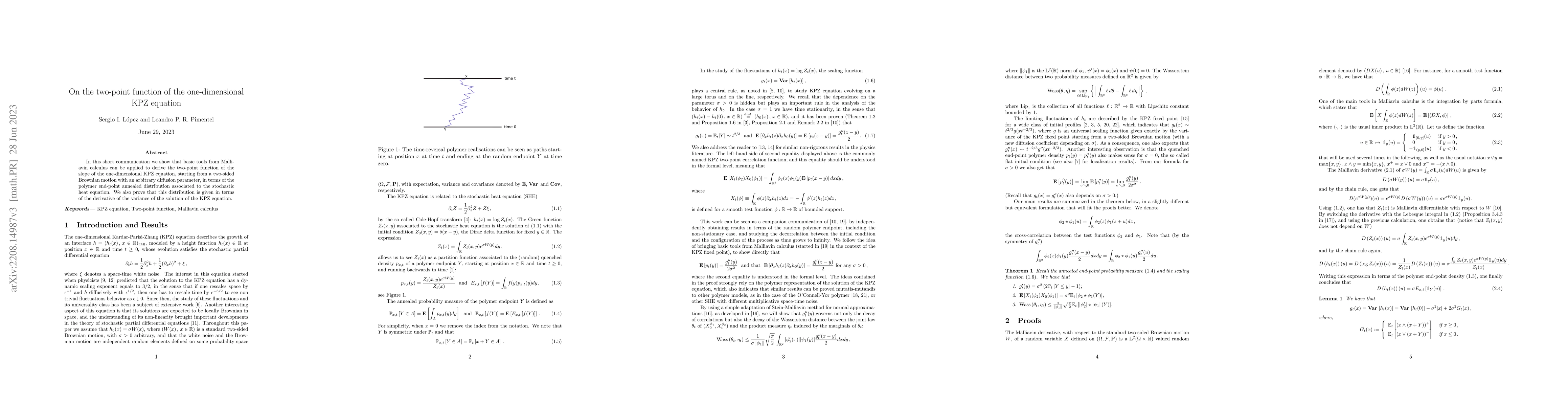 Thumbnail for On the two-point function of the one-dimensional KPZ equation