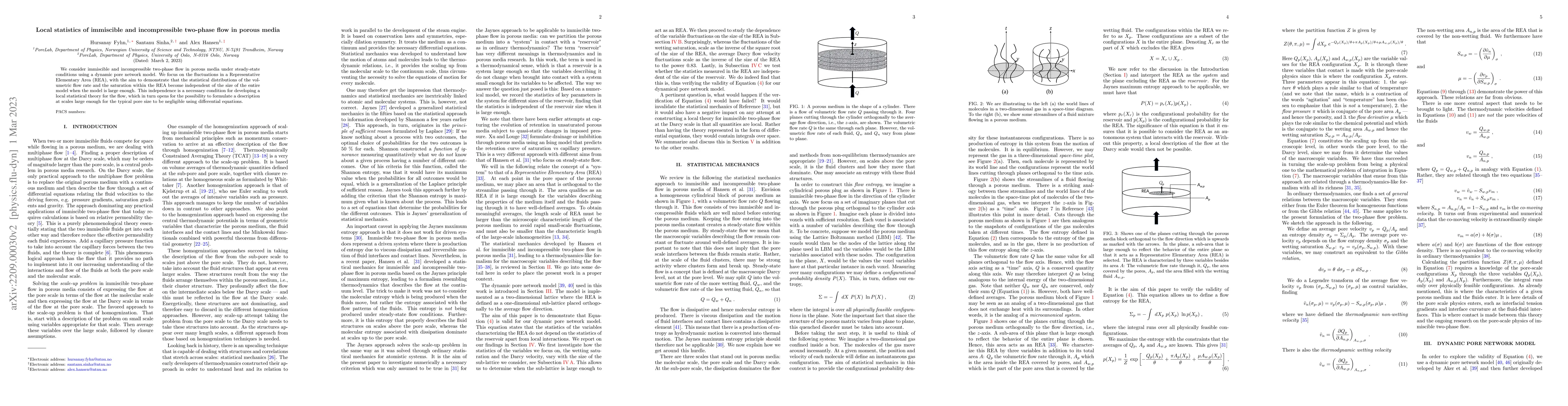 Thumbnail for Local Statistics of Immiscible and Incompressible Two-Phase Flow in
  Porous Media