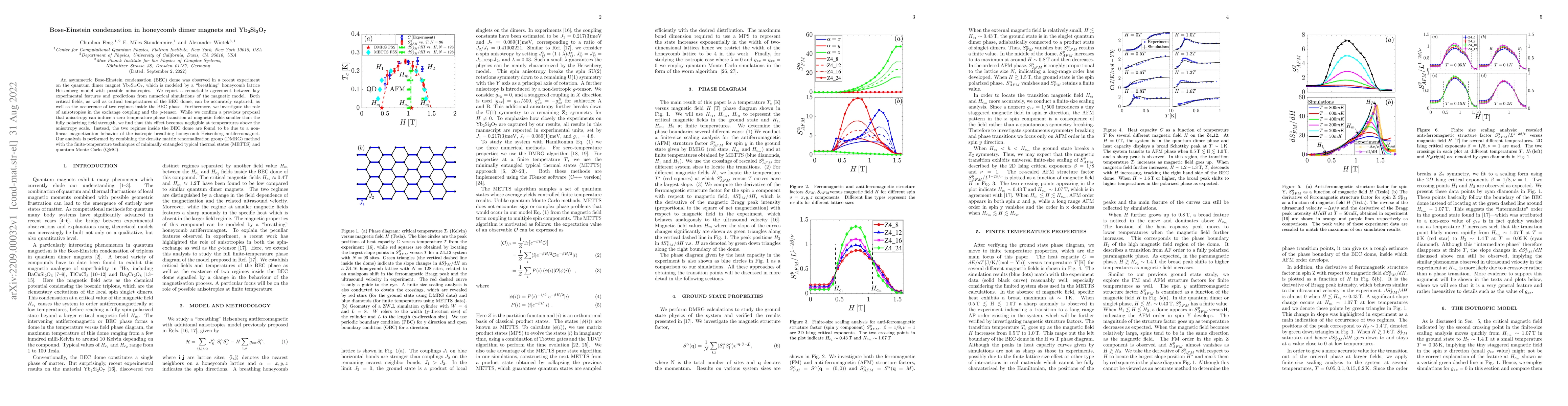 Thumbnail for Bose-Einstein condensation in honeycomb dimer magnets and $\rm Yb_2 \rm
  Si_2 \rm O_7$