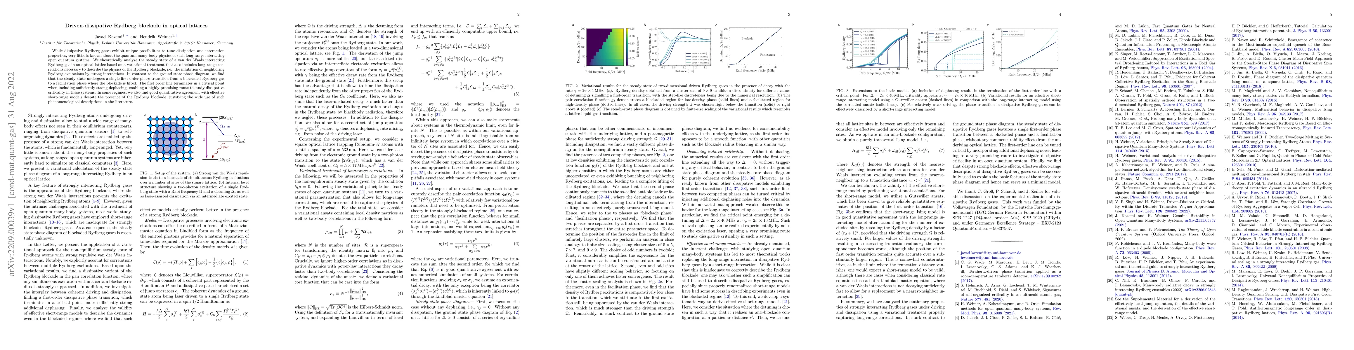 Thumbnail for Driven-dissipative Rydberg blockade in optical lattices