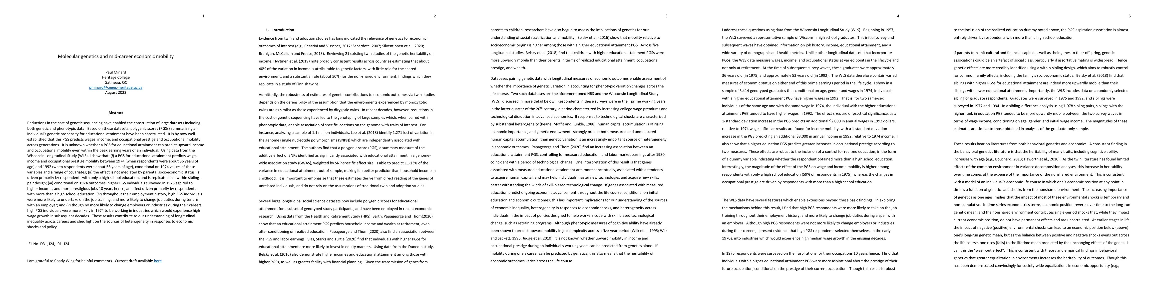Thumbnail for Molecular genetics and mid-career economic mobility