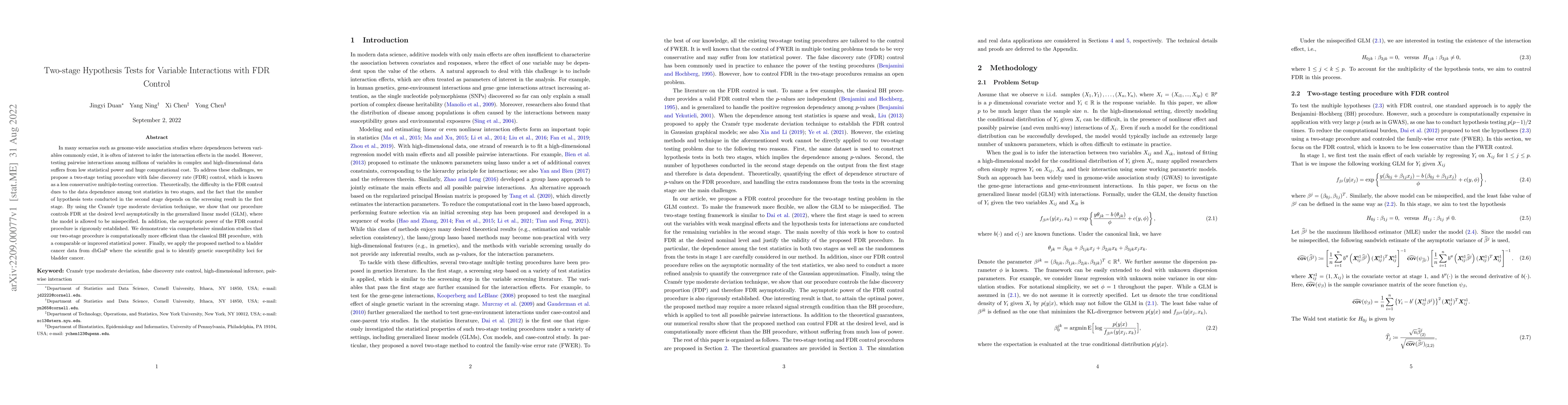 Thumbnail for Two-stage Hypothesis Tests for Variable Interactions with FDR Control