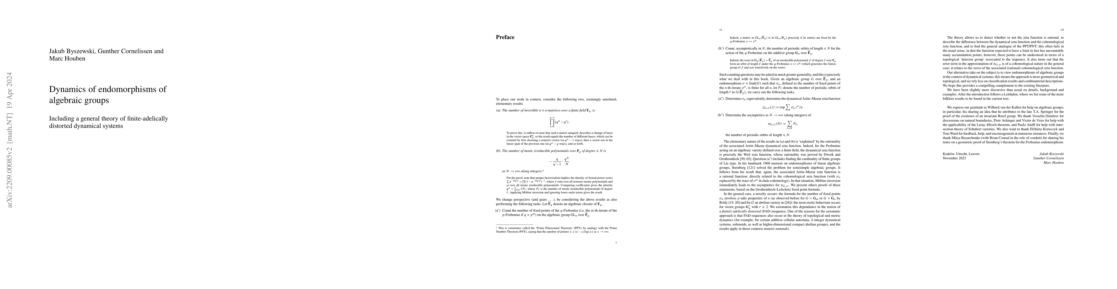 Thumbnail for Dynamics of endomorphisms of algebraic groups