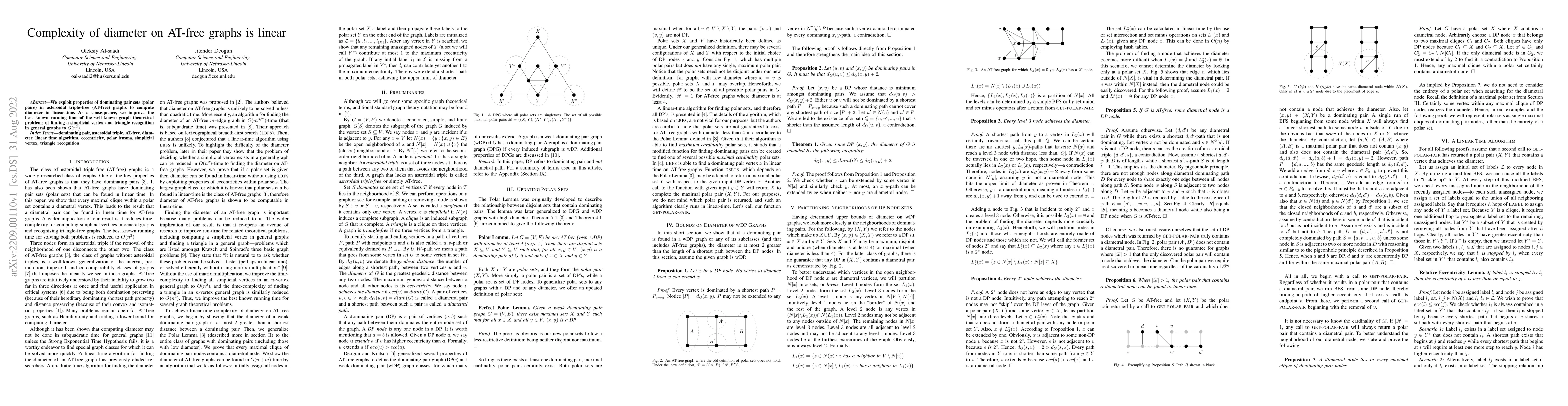 Thumbnail for Complexity of diameter on AT-free graphs is linear