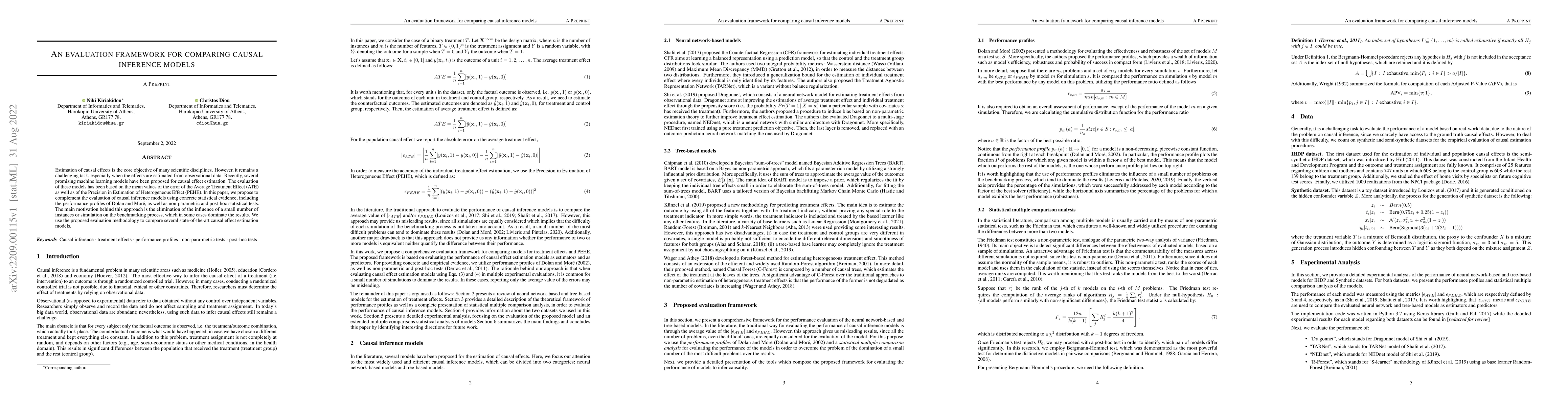 Thumbnail for An evaluation framework for comparing causal inference models