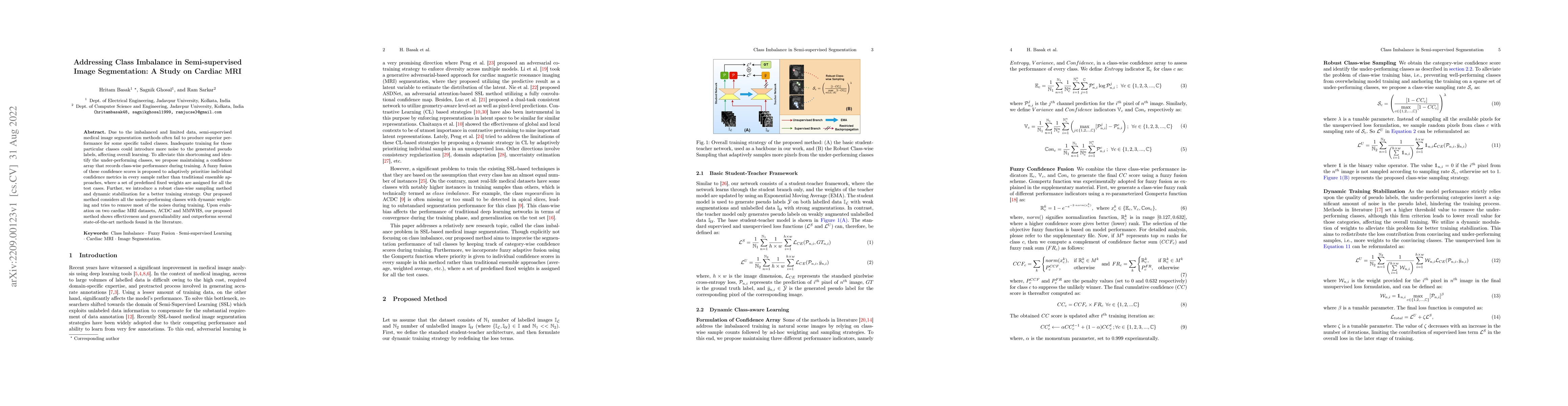 Thumbnail for Addressing Class Imbalance in Semi-supervised Image Segmentation: A
  Study on Cardiac MRI