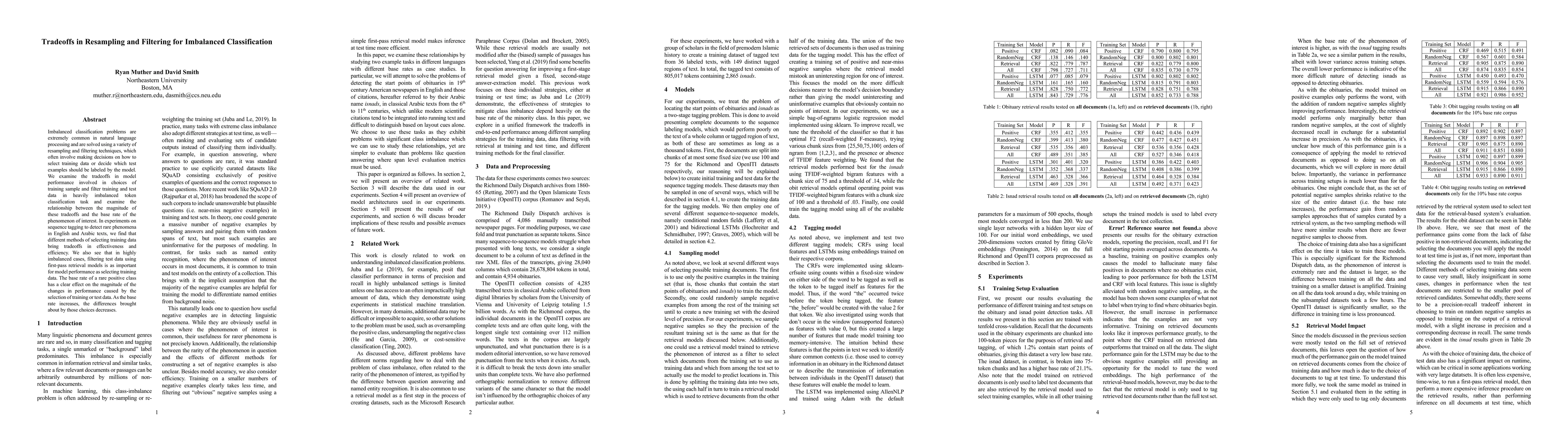 Thumbnail for Tradeoffs in Resampling and Filtering for Imbalanced Classification