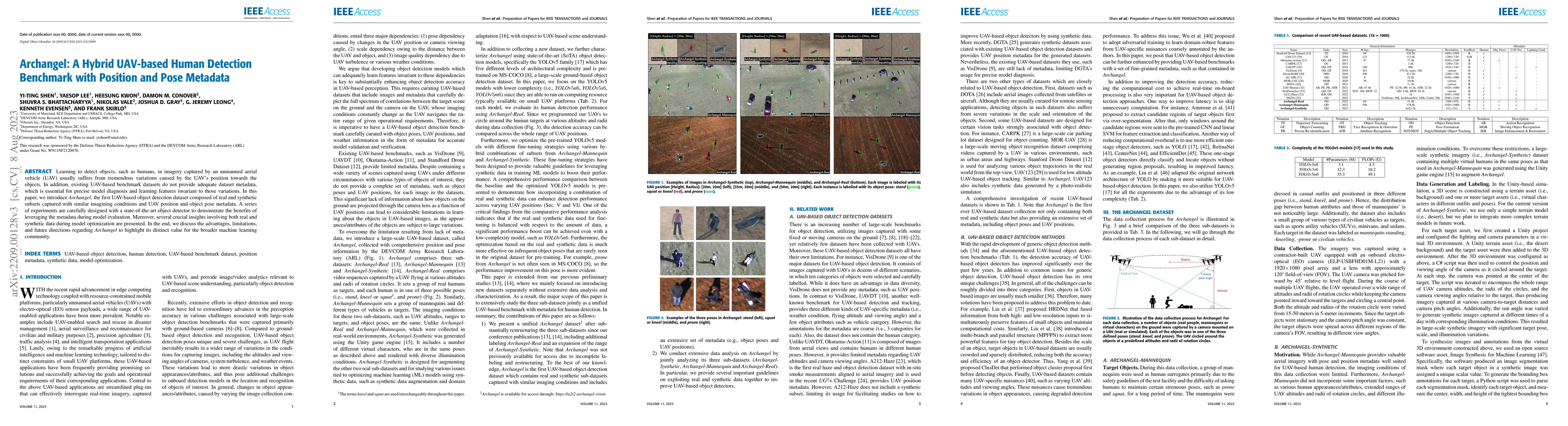 Thumbnail for Archangel: A Hybrid UAV-based Human Detection Benchmark with Position
  and Pose Metadata