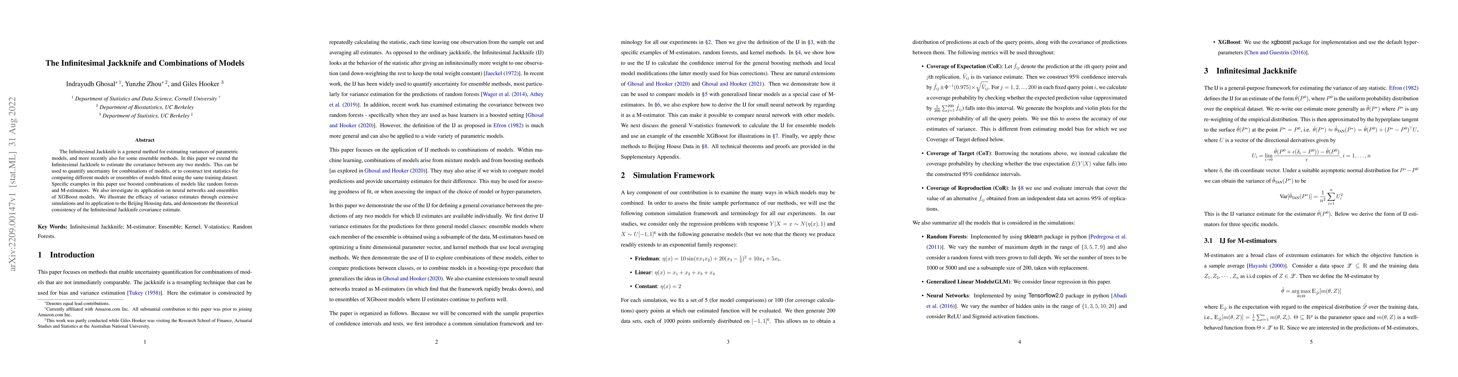 Thumbnail for The Infinitesimal Jackknife and Combinations of Models