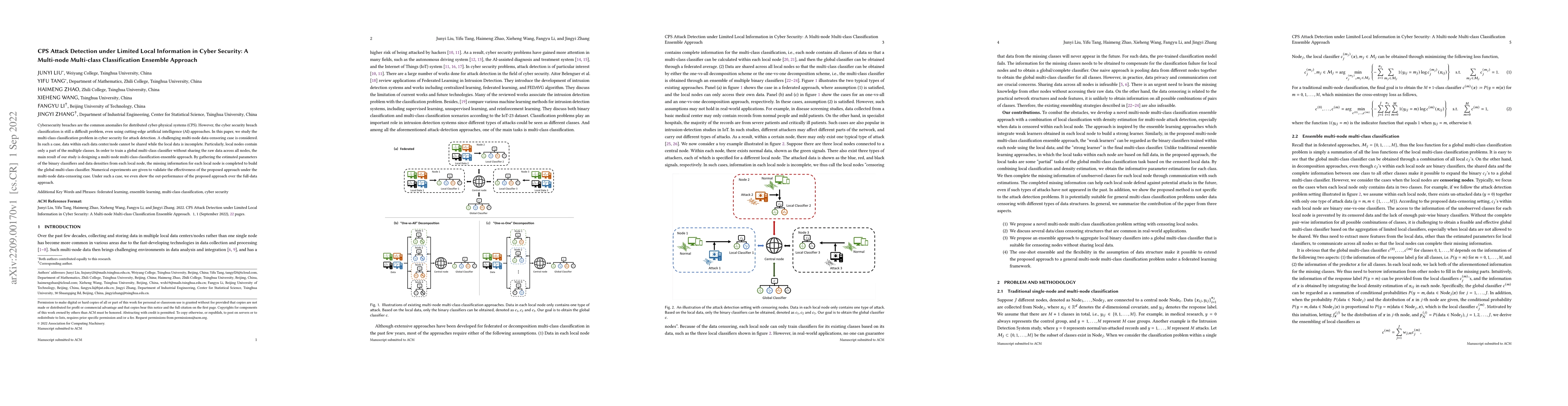 Thumbnail for CPS Attack Detection under Limited Local Information in Cyber Security:
  A Multi-node Multi-class Classification Ensemble Approach