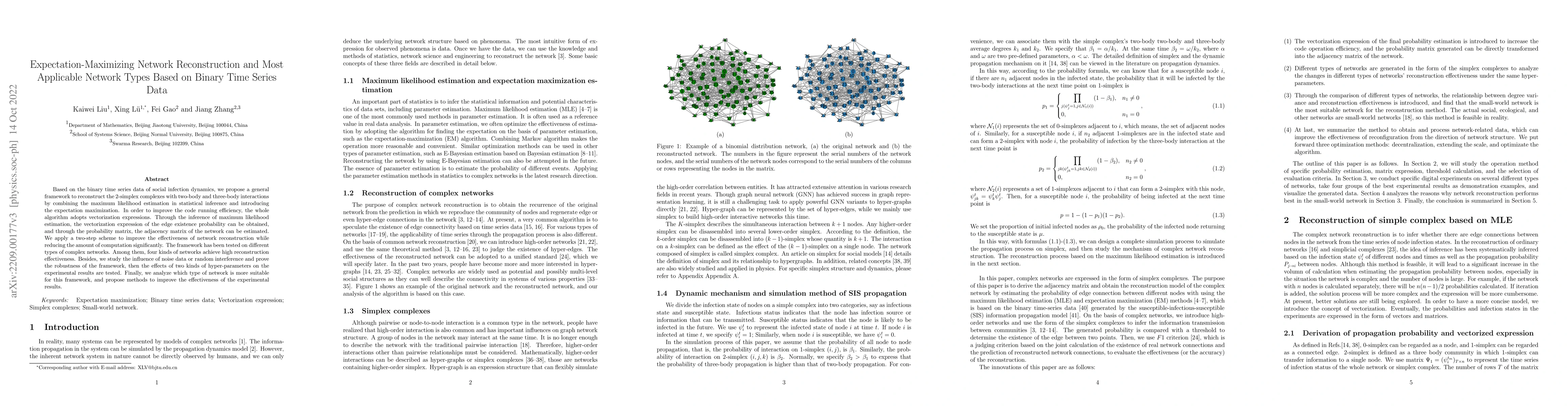 Thumbnail for Expectation-Maximizing Network Reconstruction and MostApplicable Network
  Types Based on Binary Time Series Data