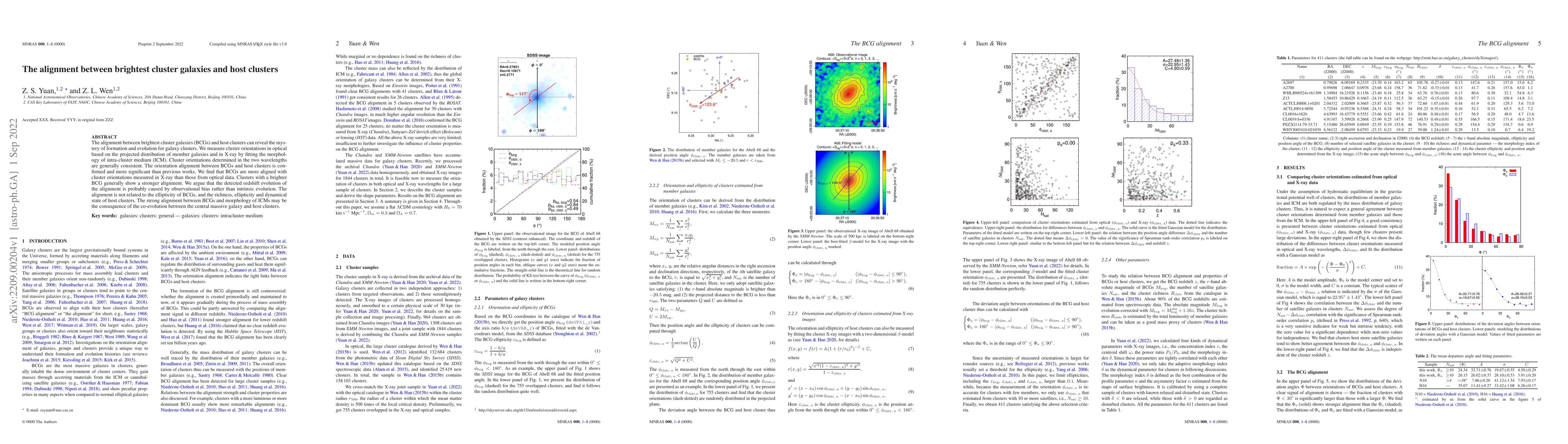 Thumbnail for The alignment between brightest cluster galaxies and host clusters