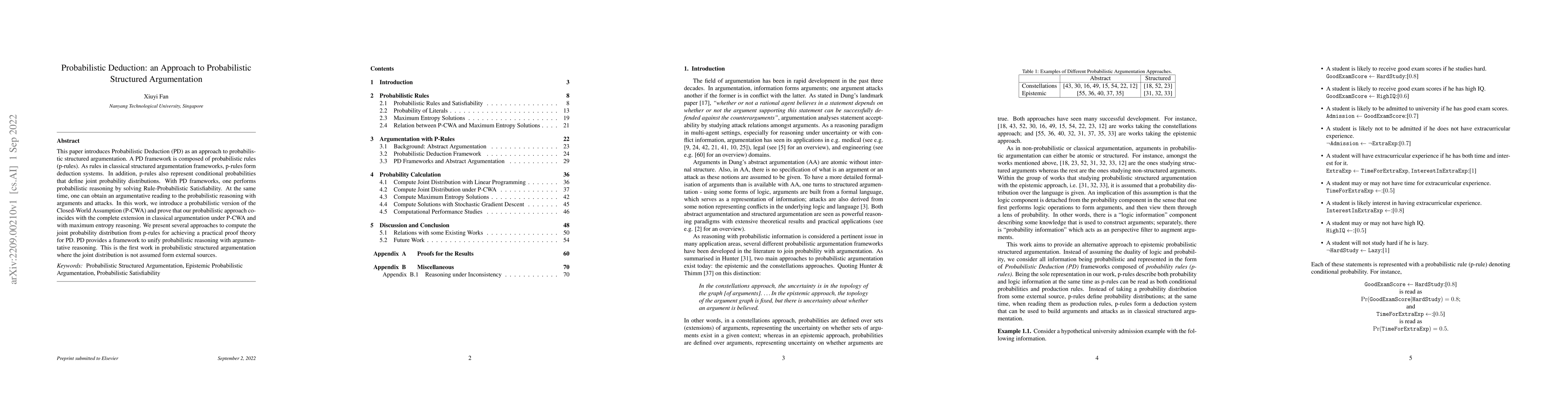 Thumbnail for Probabilistic Deduction: an Approach to Probabilistic Structured
  Argumentation