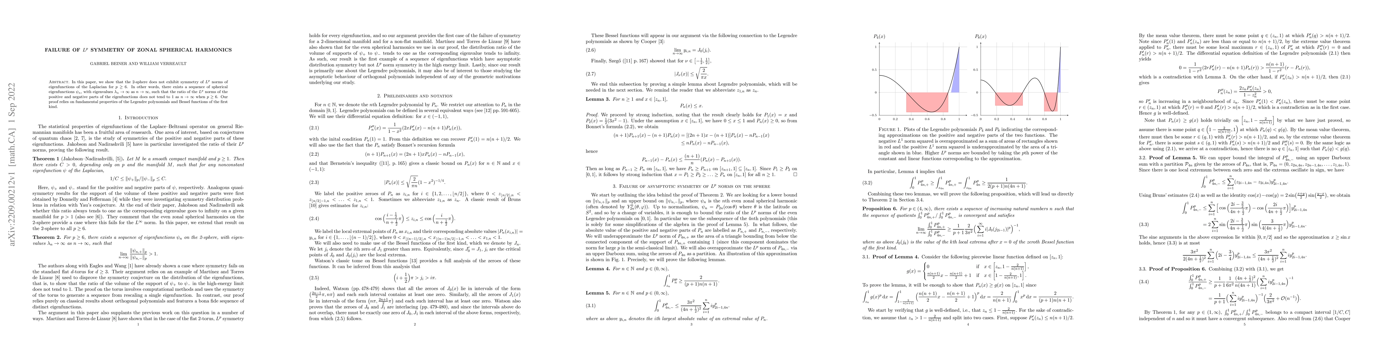 Thumbnail for Failure of $L^p$ Symmetry of Zonal Spherical Harmonics