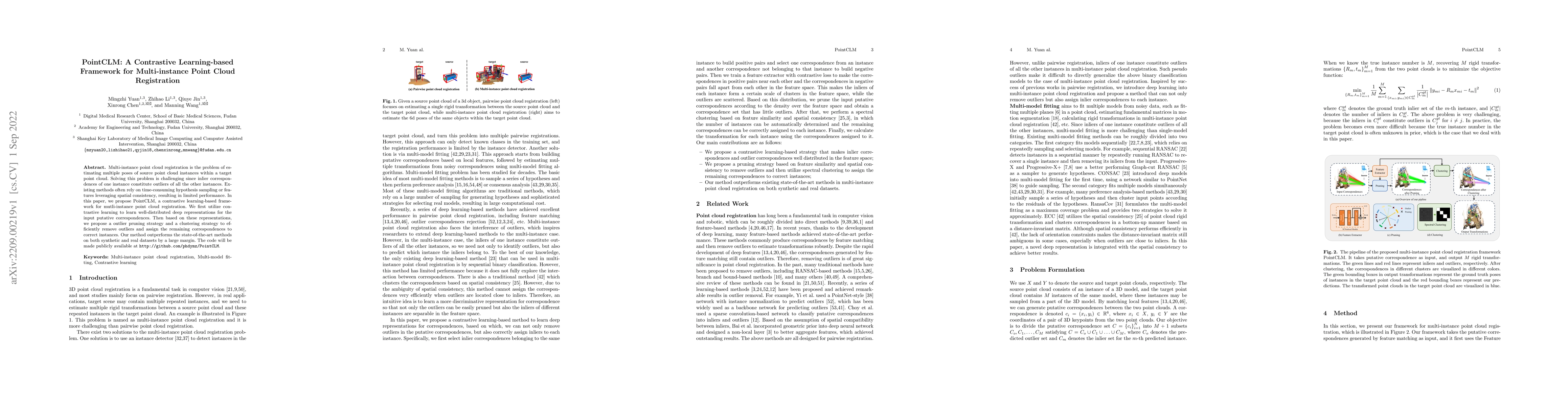 Thumbnail for PointCLM: A Contrastive Learning-based Framework for Multi-instance
  Point Cloud Registration