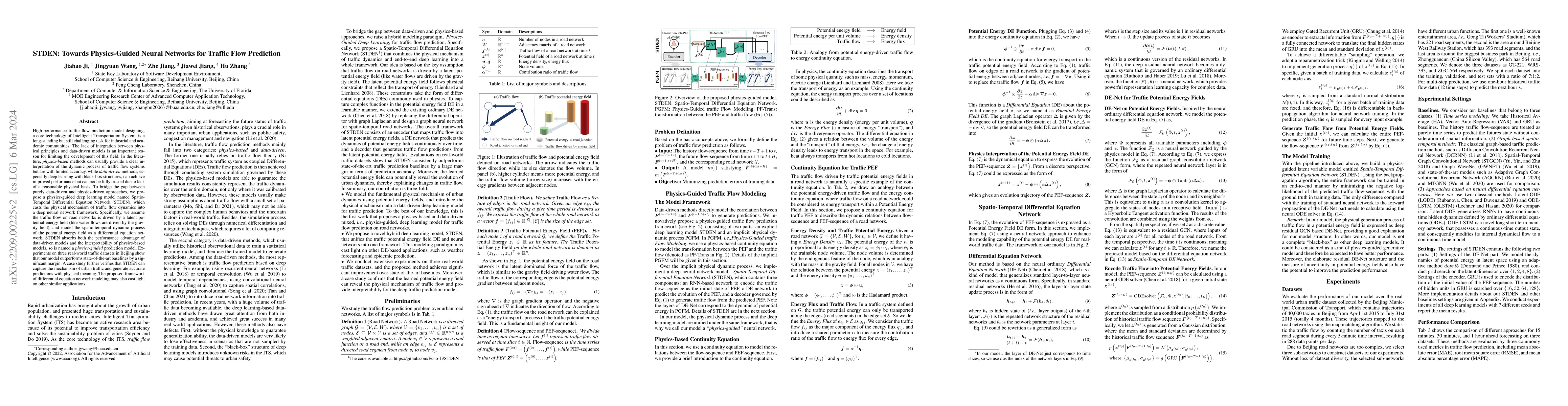 Thumbnail for STDEN: Towards Physics-Guided Neural Networks for Traffic Flow
  Prediction