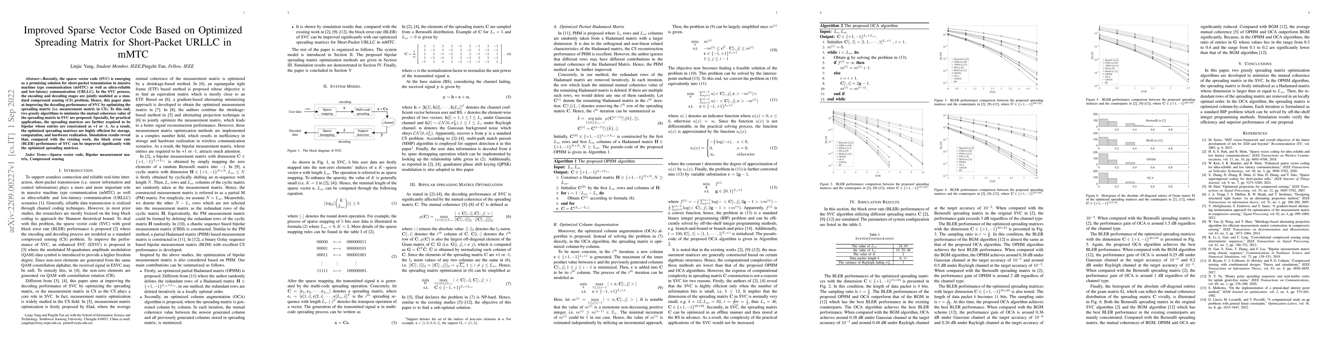 Thumbnail for Improved Sparse Vector Code Based on Optimized Spreading Matrix for
  Short-Packet URLLC in mMTC