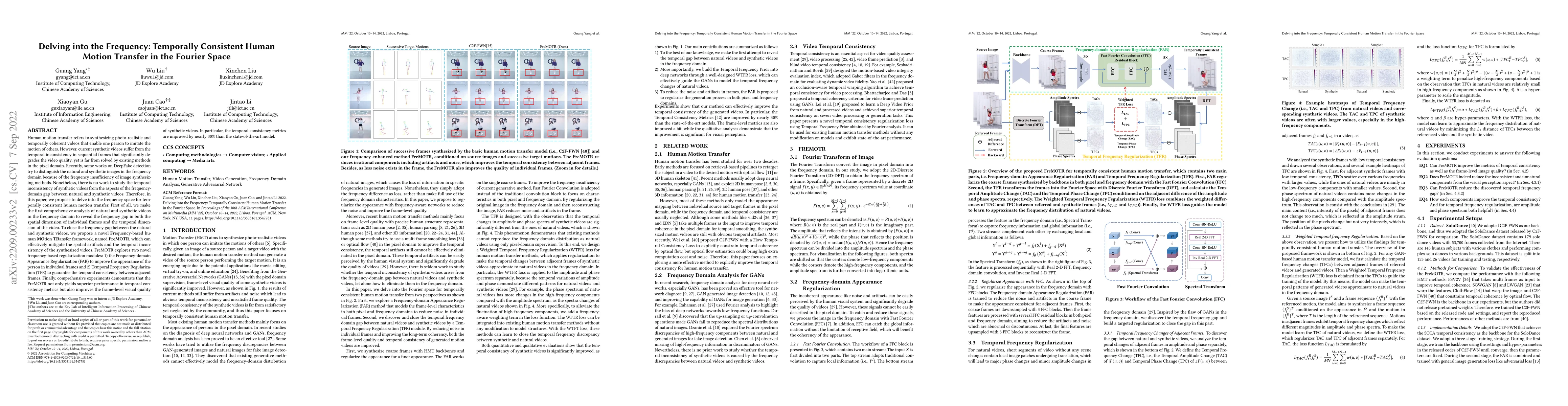 Thumbnail for Delving into the Frequency: Temporally Consistent Human Motion Transfer
  in the Fourier Space