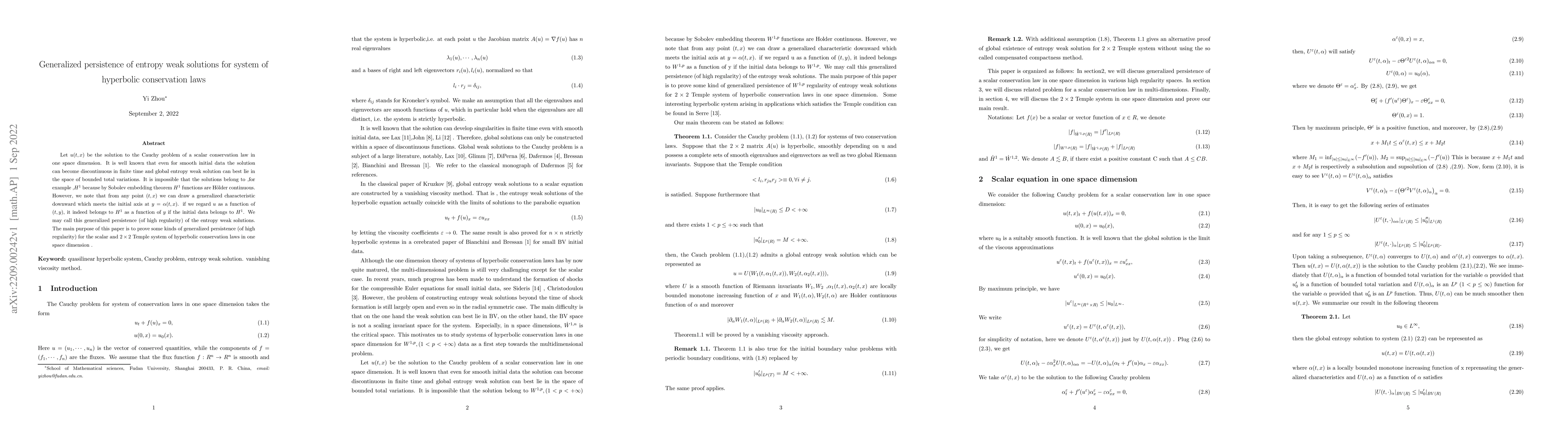 Thumbnail for Generalized persistence of entropy weak solutions for system of
  hyperbolic conservation laws