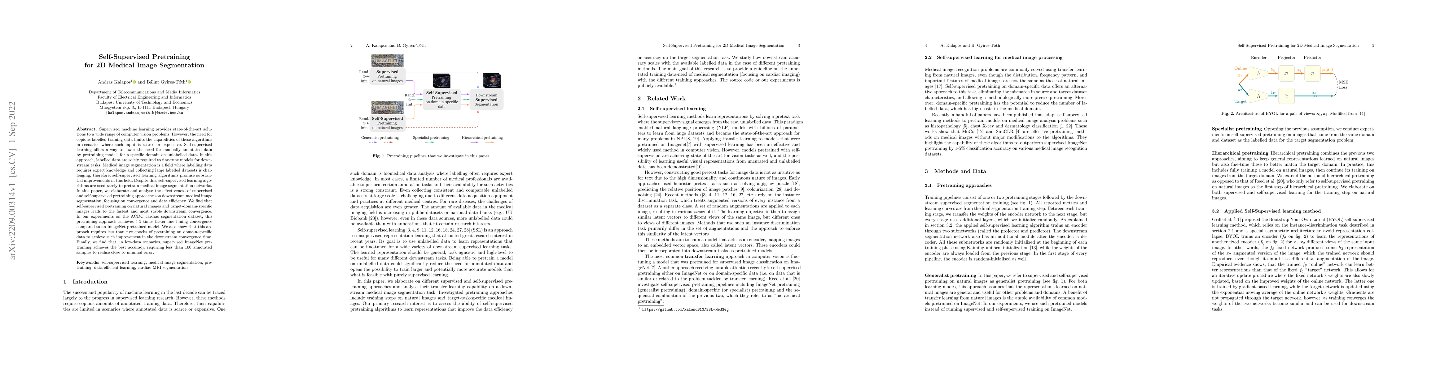 Thumbnail for Self-Supervised Pretraining for 2D Medical Image Segmentation