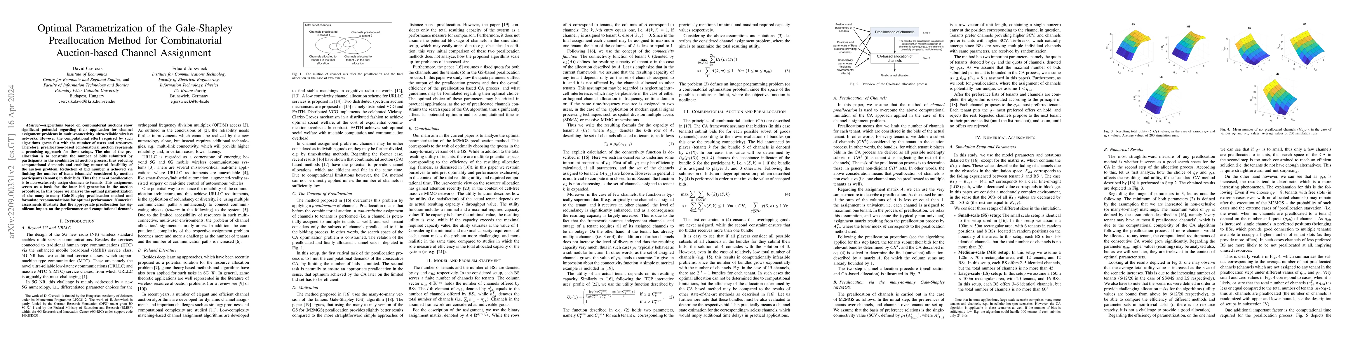 Thumbnail for Optimal Parametrization of the Gale-Shapley Preallocation Method for
  Combinatorial Auction-based Channel Assignment