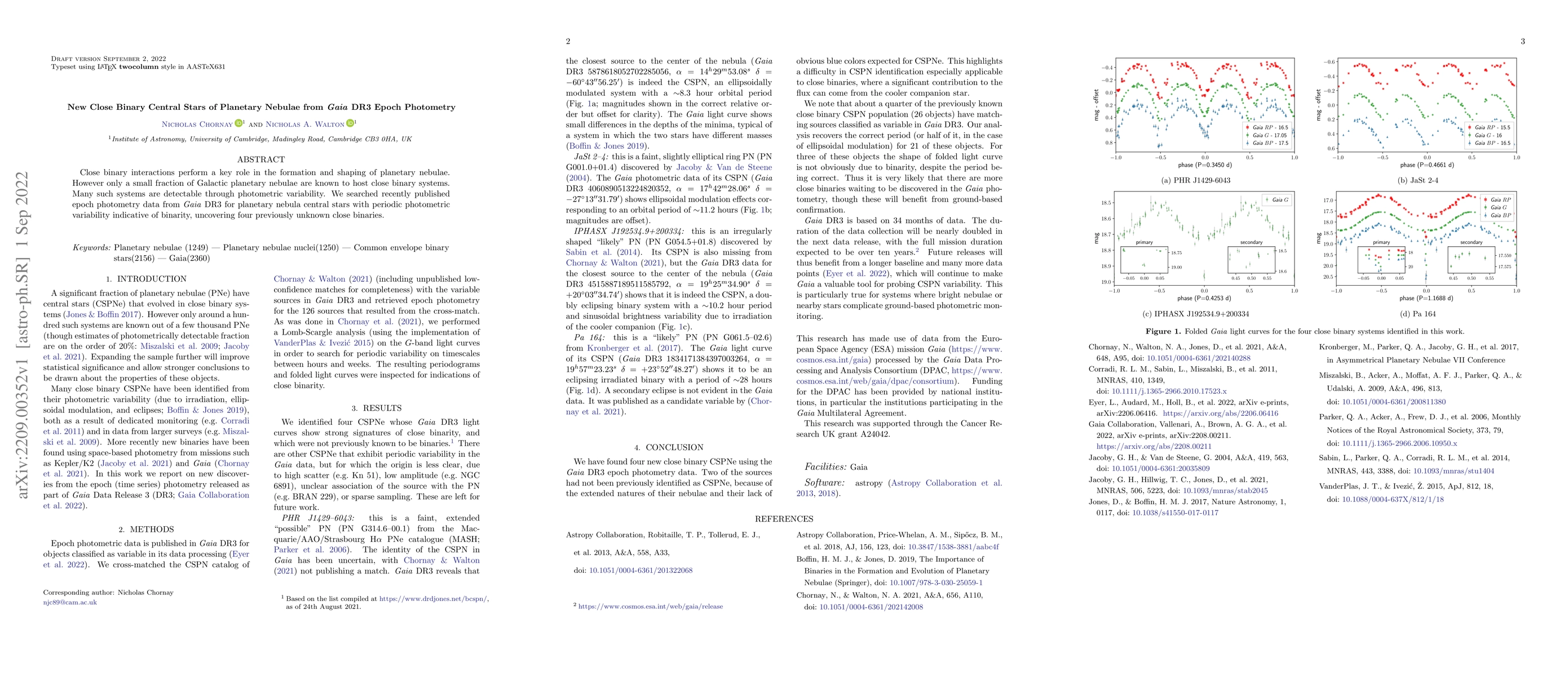 Thumbnail for New Close Binary Central Stars of Planetary Nebulae from Gaia DR3 Epoch
  Photometry