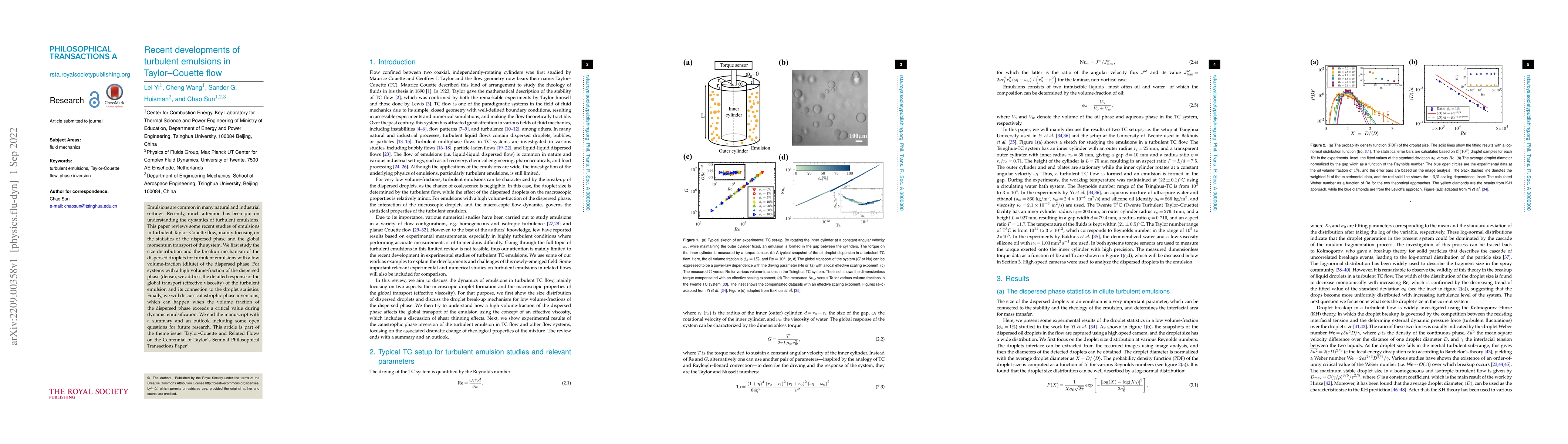 Thumbnail for Recent developments of turbulent emulsions in Taylor-Couette flow