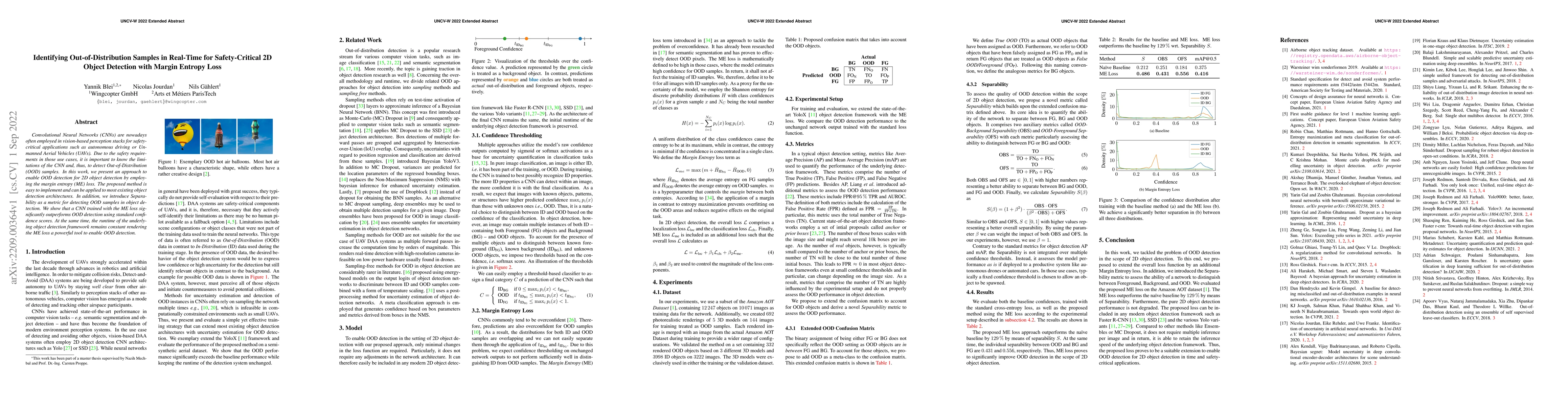 Thumbnail for Identifying Out-of-Distribution Samples in Real-Time for Safety-Critical
  2D Object Detection with Margin Entropy Loss
