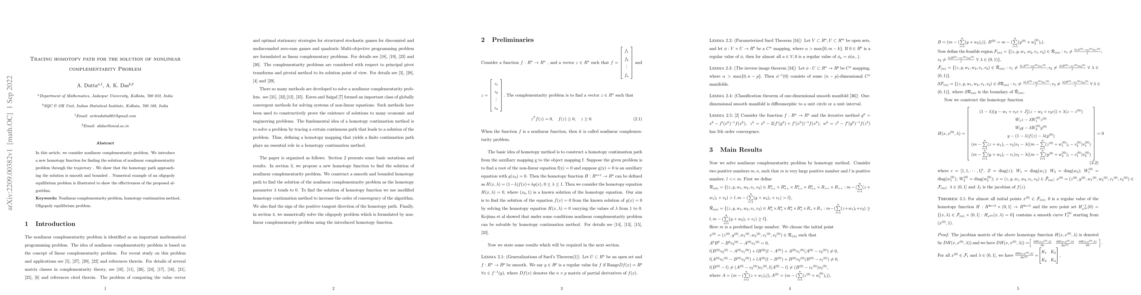 Thumbnail for Tracing homotopy path for the solution of nonlinear complementarity
  Problem